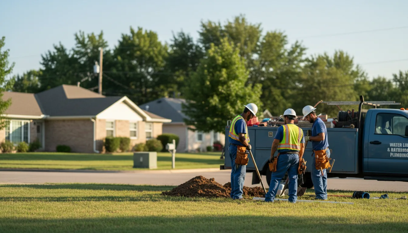 Residential water line and bathroom plumbing service in Siloam Springs, AR